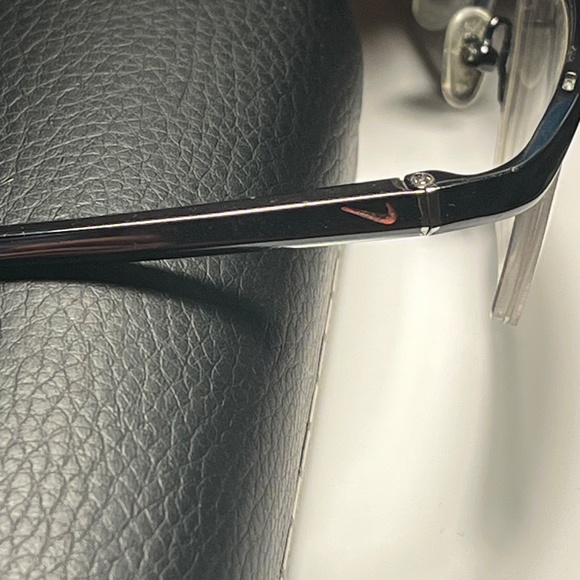 Nike 6037  Black Titanium Eyeglass Frames 53-17-135 Semi-Rimless, Oakley Case - Picture 3 of 8